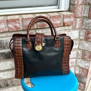 Vintage Brahmin Tuscan Black Pecan Melbourne Leather Satchel